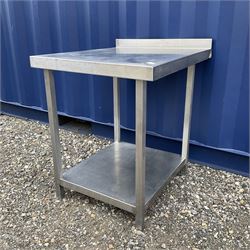 Stainless steel small preparation table, single tier  - THIS LOT IS TO BE COLLECTED BY APPOINTMENT FROM DUGGLEBY STORAGE, GREAT HILL, EASTFIELD, SCARBOROUGH, YO11 3TX