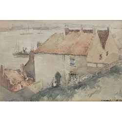 Victor Noble Rainbird (British 1887-1936): 'Turners Stairs'? North Shields, watercolour signed 18cm x 27cm (mounted unframed)