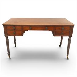 In the manner of Gillows - Regency period mahogany kneehole writing table, rectangular top...