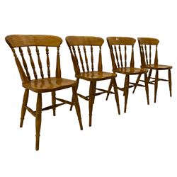 Set of four Farmhouse spindle back chairs
