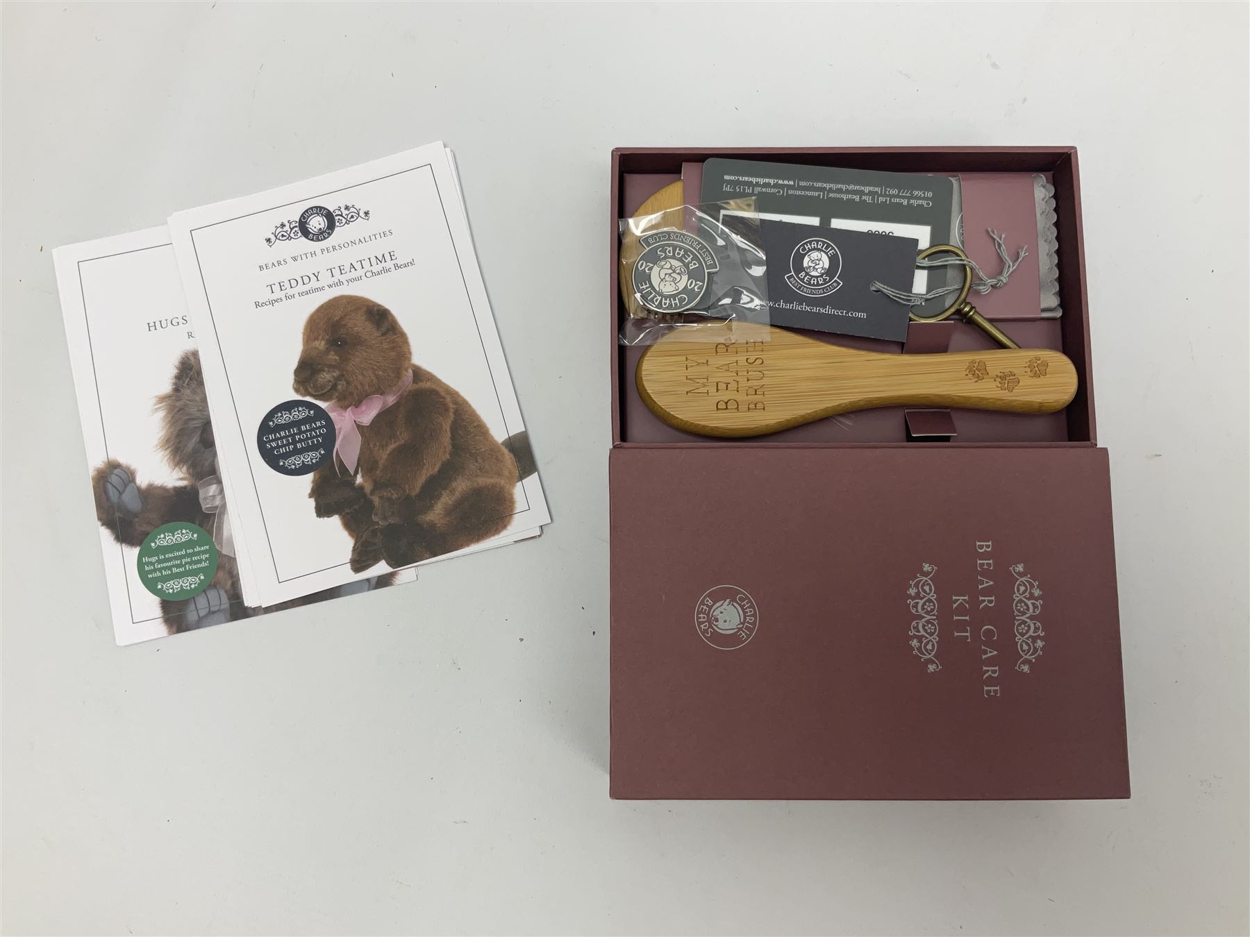 Five Charlie Bears Plush Hug Book Collection books comprising Guide To Snuggleability containing Snuggleability CB191971F Paw Some Facts Directory containing Pawsome CB191971D Bear Therapy Handbook Co...