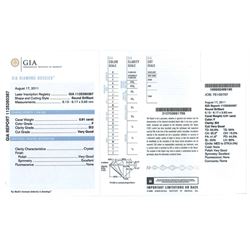 Platinum diamond ring, single stone round brilliant cut diamond of 0.91 carat, in a four claw setting, hallmarked, with GIA report, colour F, clarity SI2