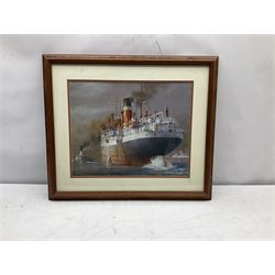 After Colin Verity (British 1924-2011): 'City of Lincoln departing King George Dock Hull', colour print on canvas 31cm x 39cm