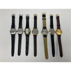 Six manual wind wristwatches including Services, Wibo, Tourist, Zentra, Tell and Onsa and an automatic Avia Daytime wristwatch (7)