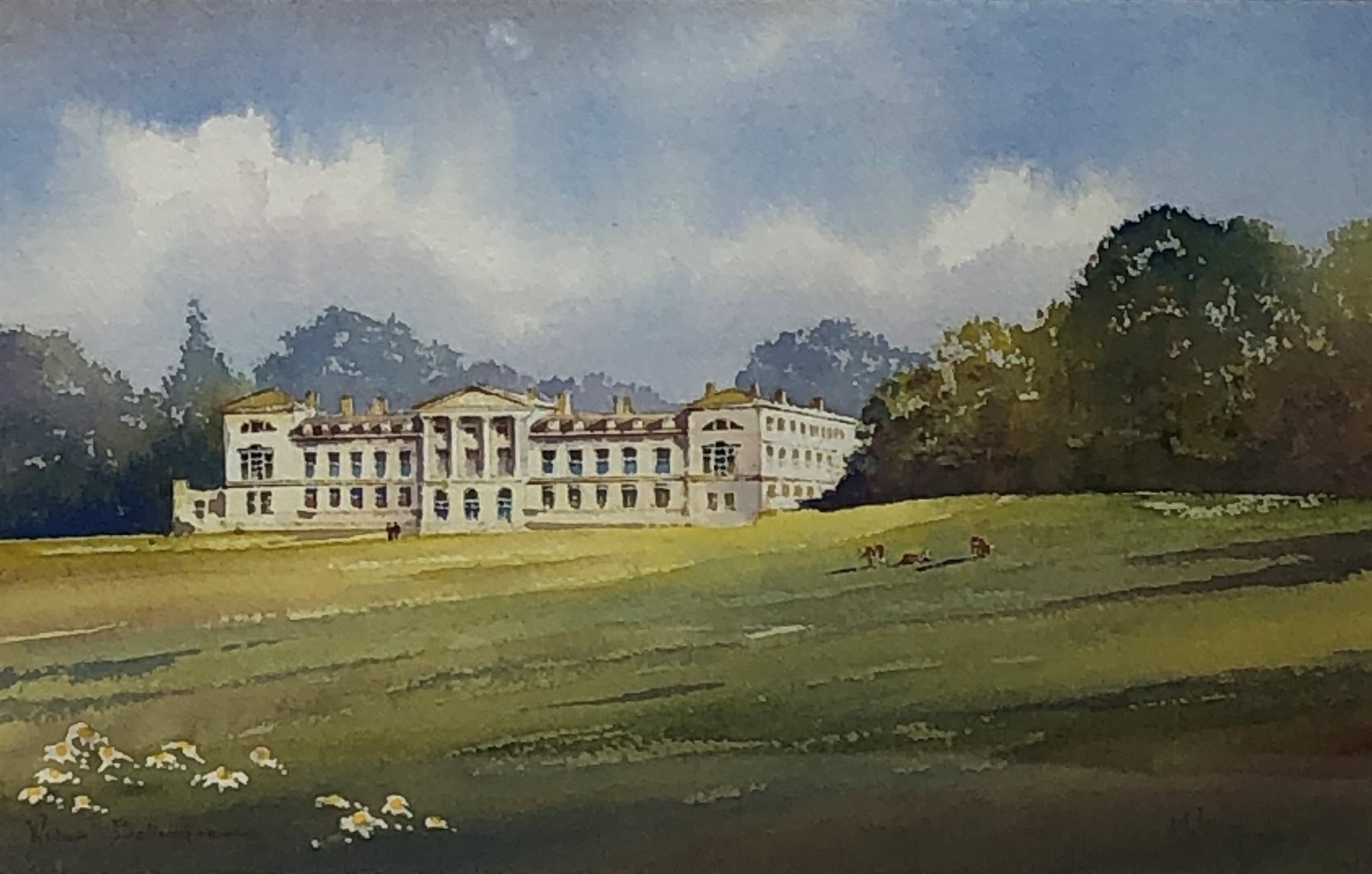 Kenneth W Burton (British 1946-): 'Woburn Bedfordshire', watercolour signed and titled 15cm x 22cm
Provenance: from 'The Counties of Great Britain Collection', certificate verso