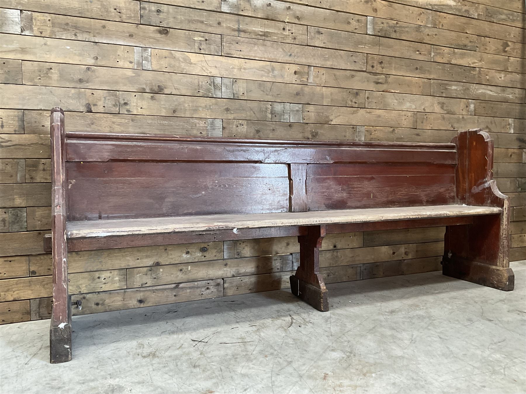 Early 20th century pine pew 