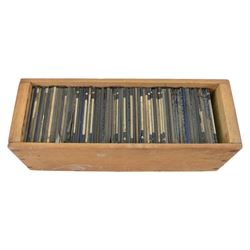 Collection of over 400 magic lantern slides, on various subjects including UK and World travel, orchids, mathematics, geometry, circuitry, religion and prayer