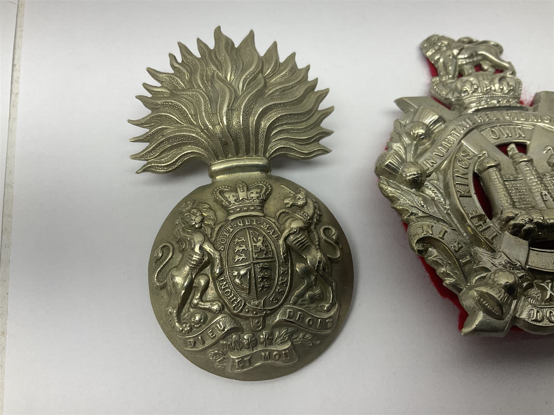 Three glengarry/cap badges - Royal Scots, Kings Own Borderers and Royal Scots Fusiliers (3)