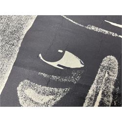 German monochrome 'Gestapo' poster, probably post-WW2, depicting the head of a grim faced Gestapo officer in uniform 55 x 42cm; unframed