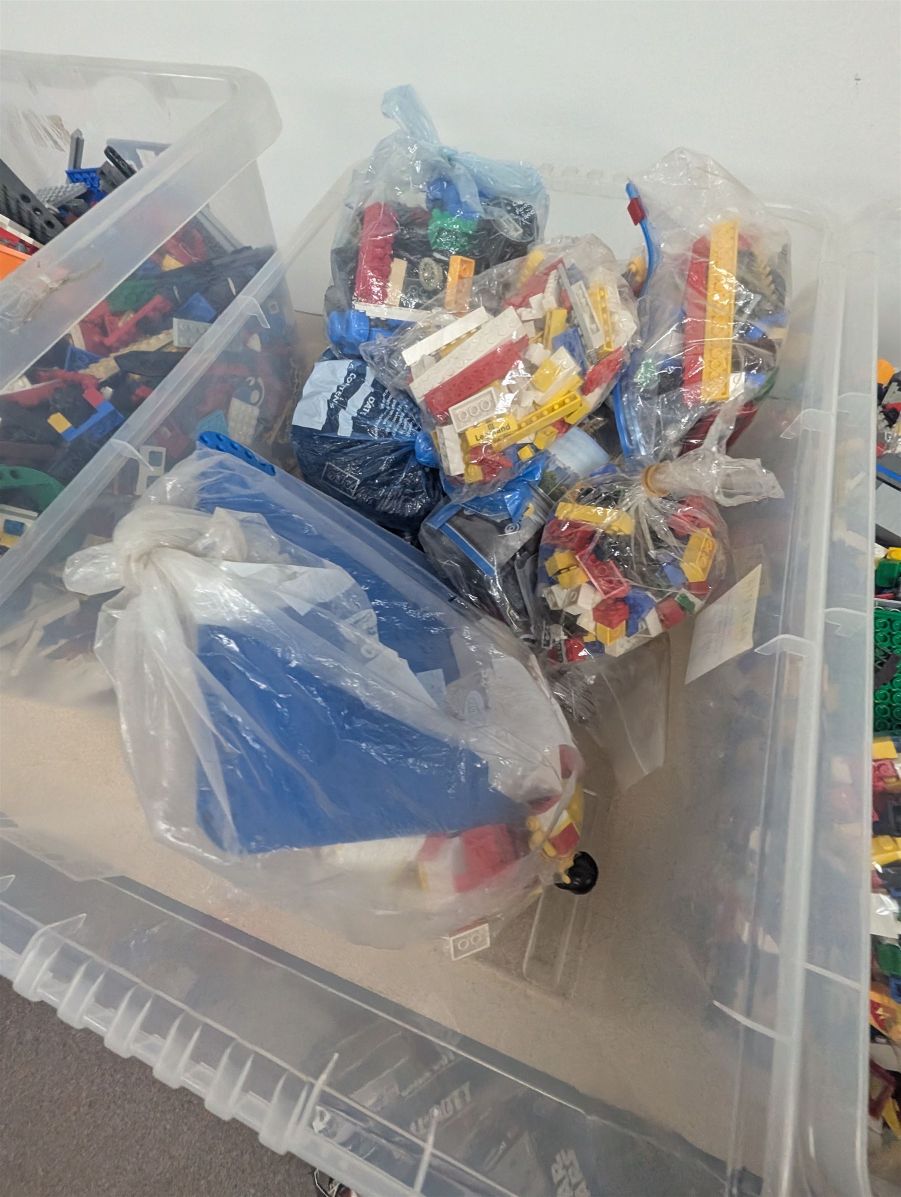 Large collection of loose Lego in four  boxes