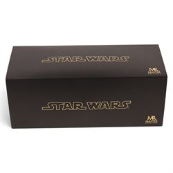 Limited Master Replicas Star Wars Attack of the Clones Mace Windu Lightsaber no. SW-112, 1:1 scale, in box with outer cardboard sleeve, with certificate, separate acrylic display case and plaque, limited edition no. 507/1750