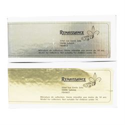 Seven 1:43 scale model car kits, including four BBR Models kits; Maserati MC12 GT Fia Monza 2005, Ferrari 333SP 1000 KM Monza 2000, Maserati Trofeo 2005 and BMW V12 LMR LMP 24H Le Mans 1999, three Renaissance kits; McLaren F1 GTR, Ferrari 365 P2 and Bentley EXP Speed 8, all boxed