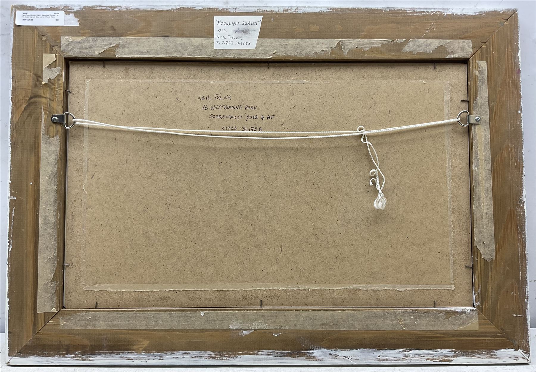 Neil Tyler (British 1945-): 'Moorland Sunset', oil on board signed, titled verso 27cm x 45cm