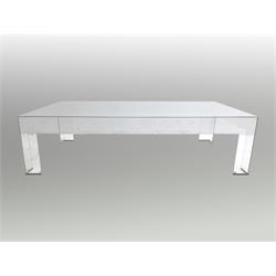 GLAS Italia - 'TAT05' contemporary glass coffee table, rectangular form on block supports 