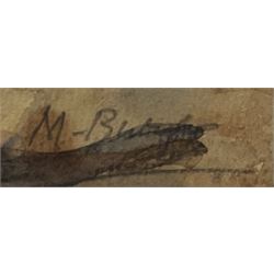 Maude Burge (New Zealand 1865-1957): Continental Fishing Town, watercolour unsigned 33cm x 40cm