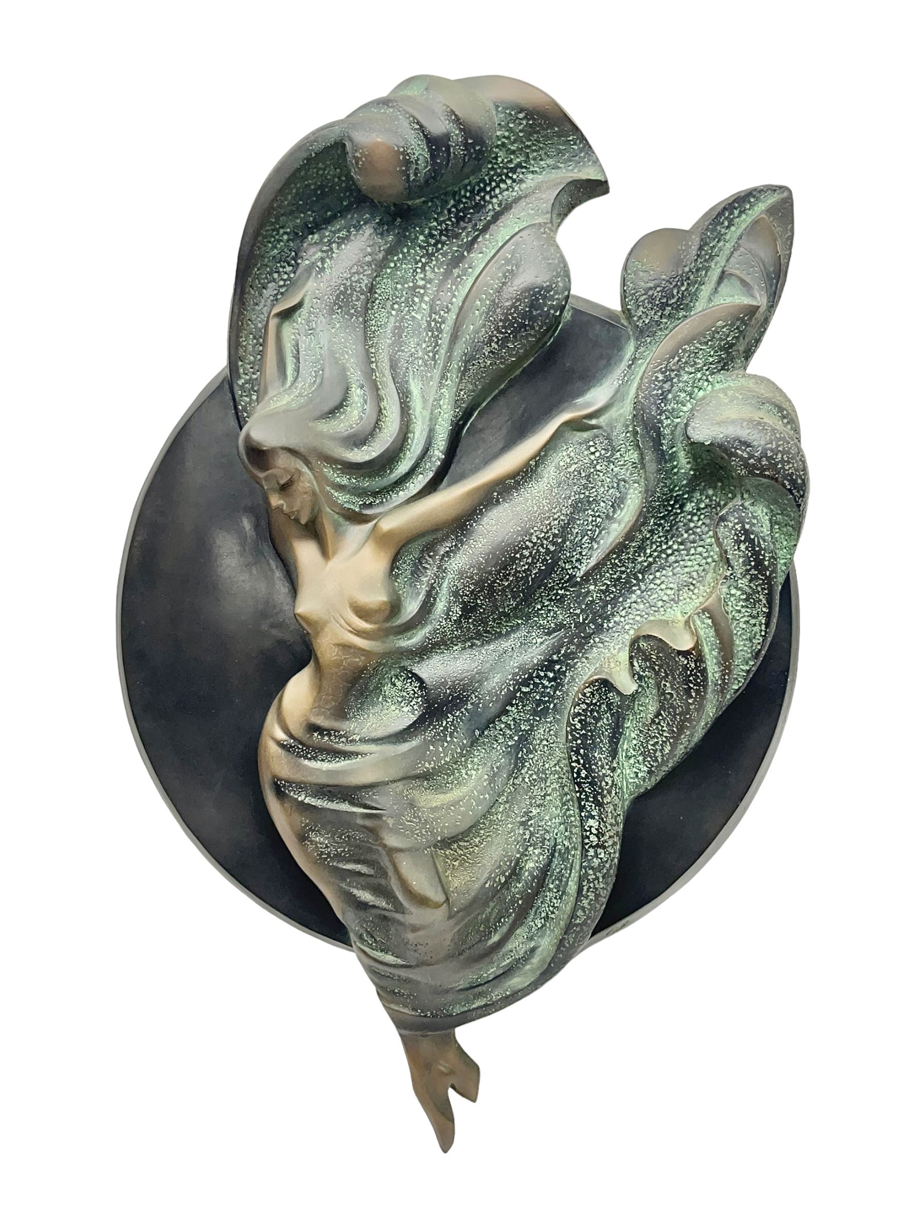 After Alexsander Danel for Austin Sculpture, Windswept, a wall hanging sculpture modelled as a female nude