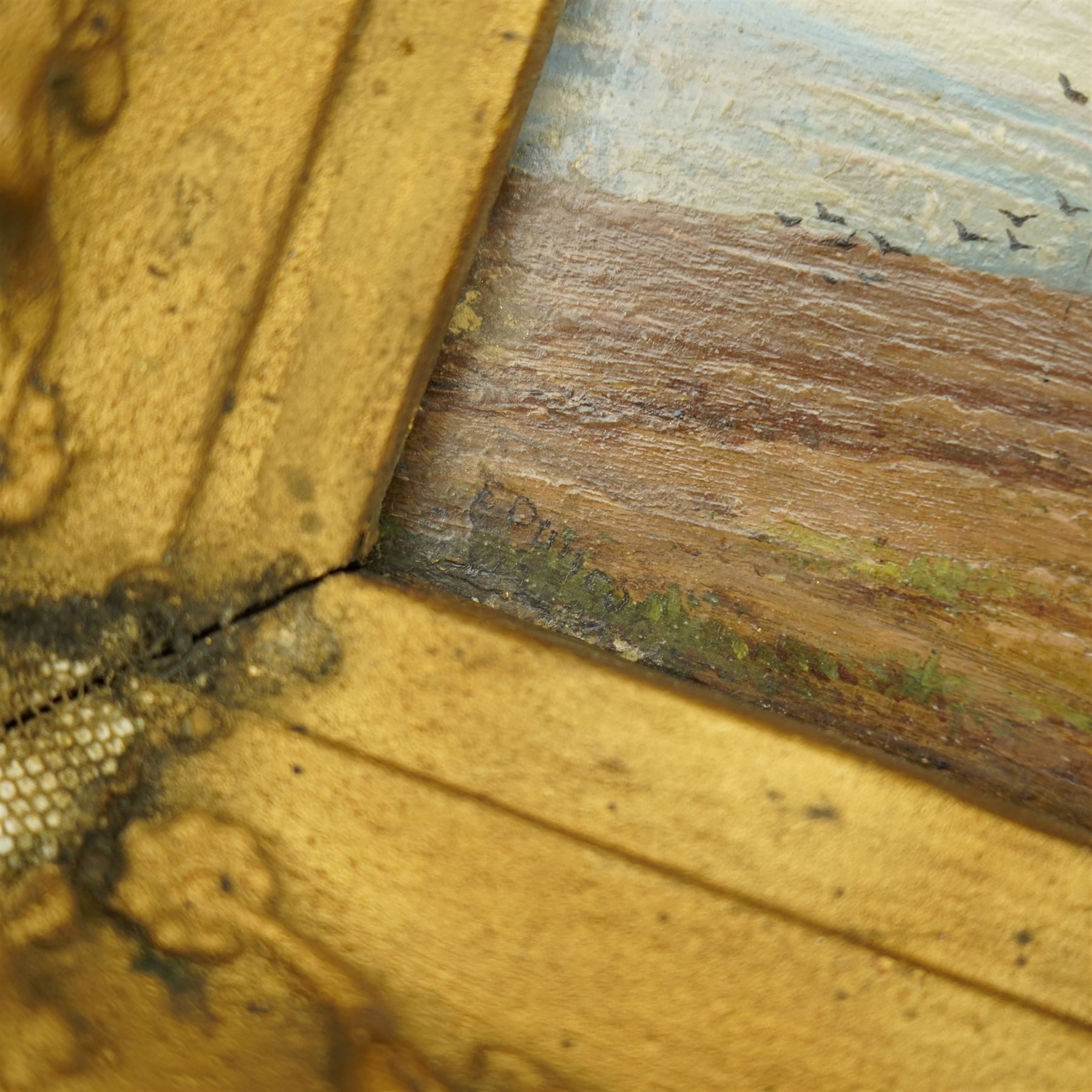 Edward Duncan (British 1803-1882): Ploughing the Fields, oil on panel signed 13.5cm x 20cm