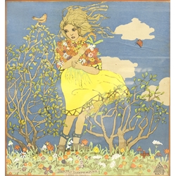 After Franz Cizek (Austrian 1865-1946): 'Herta Zuckermann (Aged 14 years) chromolithograph pub. Secession Graphische Kunstatstalt Wien, Vienna 49cm x 46cm