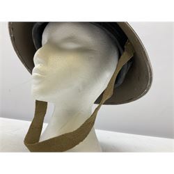 WW2 British Mk III steel combat helmet with textured finish and original liner