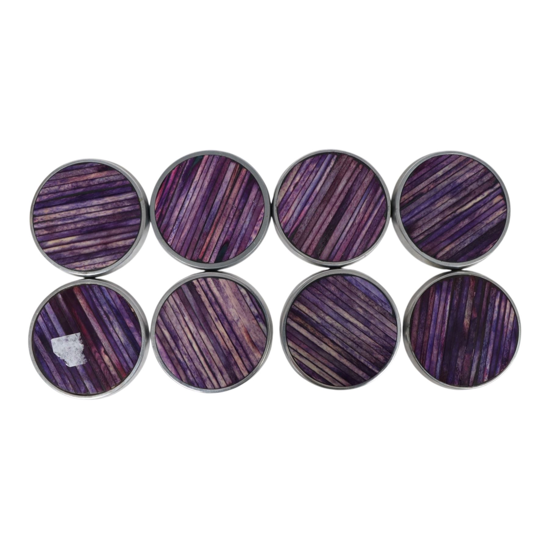 Denby Storm eight coffee cups and saucers, napkin holders and coasters , together with four jet wine glasses