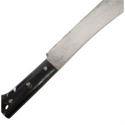 WWII US military machete dated 1944, Legitamas Collins & Co, model no.1250, with original leather sheath, overall L58cm