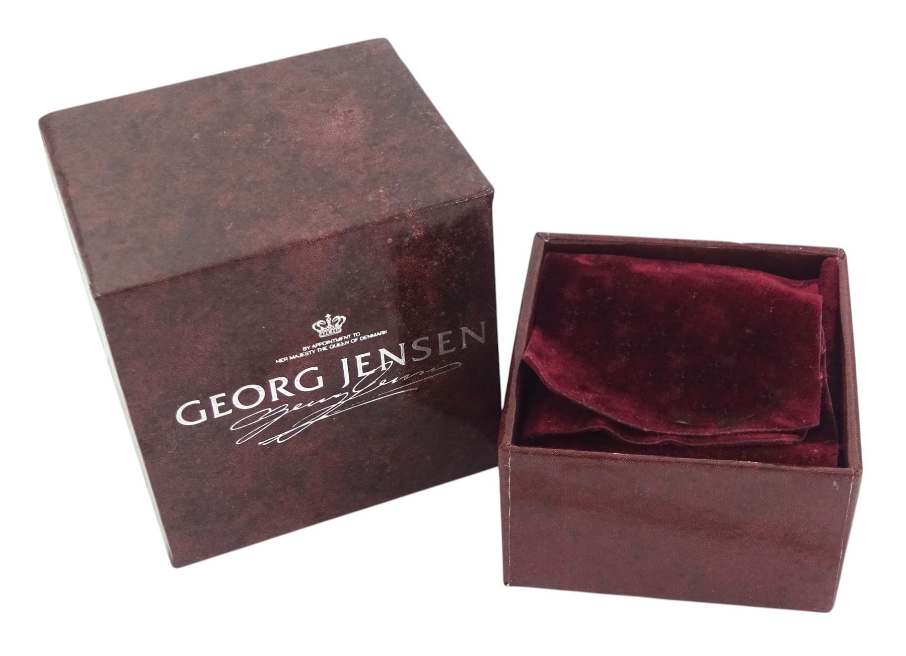 Georg Jensen silver smoky quartz pendant, No. 453, designed by Kim Buck, with Georg Jensen silver necklace, boxed