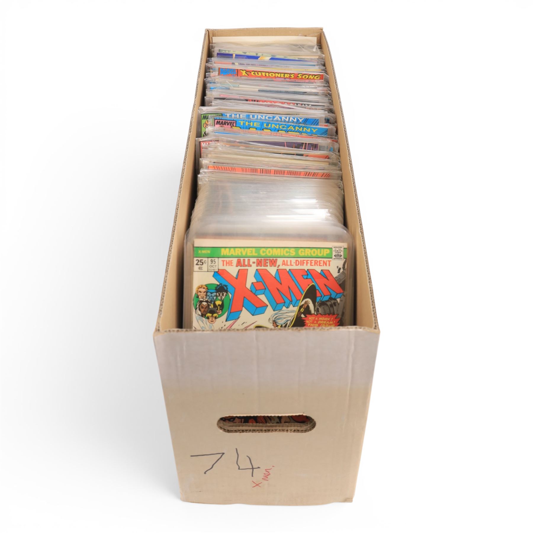 Collection of Marvel Bronze Age and later 'X-Men' and 'The Uncanny X-Men' comic books, spanning years 1975-1995, comprising a continuous run of issues #95-#322, missing only issues #282 and #296