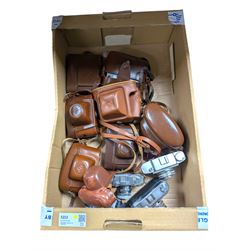 Eleven film cameras, comprising Afga, Halina and Ilford examples, including Halina 35X, Ha...
