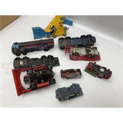 Dinky - twenty-six unboxed and playworn die-cast models including Foden Regent Tanker, two Foden lorries, Pressure Refueller No.642, Snow Plough, Elevator Loader, Foden Dump Truck, Blaw Knox Bulldozer and other commercial vehicles