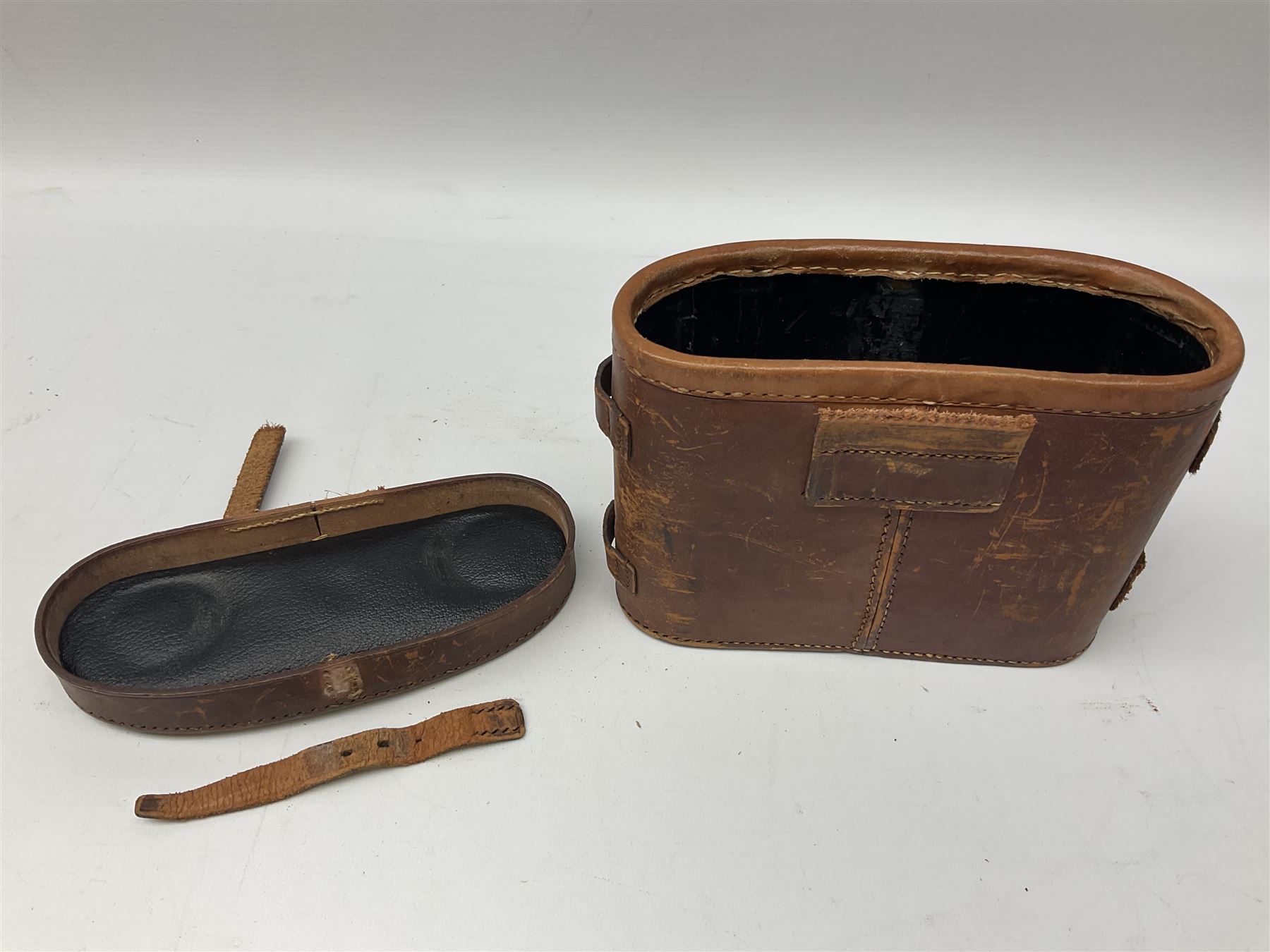 WW2 Air Ministry pair of 6x binoculars by Watson-Baker Co. Ltd, model no. G.E./293, dated 1943, serial no.8568, in similarly marked calf leather carrying case