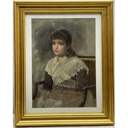 English School (19th/20th century): Portrait of a Young Girl, watercolour unsigned 34cm x 24cm
Provenance: in store for approx. 40 years with other pictures inc. work by Henry Scott Tuke 
