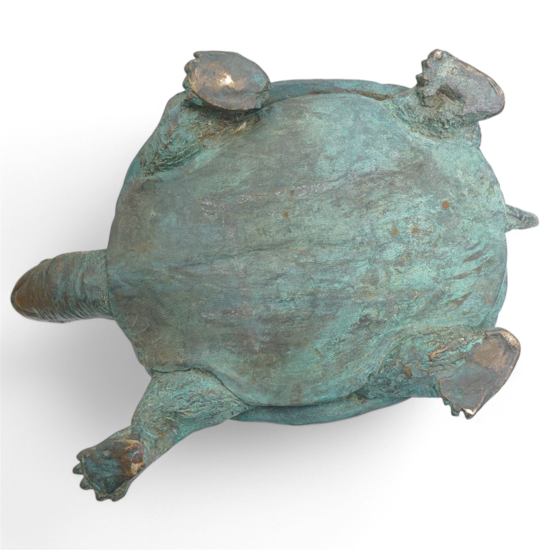 Bronze modelled as a tortoise, W36cm 