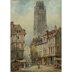 Circle of Paul Marny (French/British 1829-1914): Tour de Beurre Rouen, watercolour bears signature 38cm x 28cm