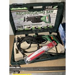 Makita corded drill, Norton corebit set, torque wrench, staple guns, reciprocating saw and other tools - THIS LOT IS TO BE COLLECTED BY APPOINTMENT FROM DUGGLEBY STORAGE, GREAT HILL, EASTFIELD, SCARBOROUGH, YO11 3TX