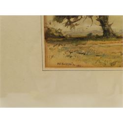 Alfred Wildsmith (British 1876-1936): Cattle Grazing, watercolour signed and dated 1921, 17cm x 25cm