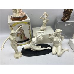  Leonardo collection figures Autumn breeze and Anne Marie, together with a number of composite female nudes, in two boxes 