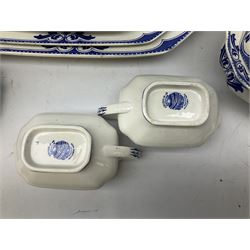 Burgess and Leigh Middleport pottery dinner wares decorated in the ‘Milford’ pattern, to include lidded tureens, graduated meat plates, dinner plates etc 