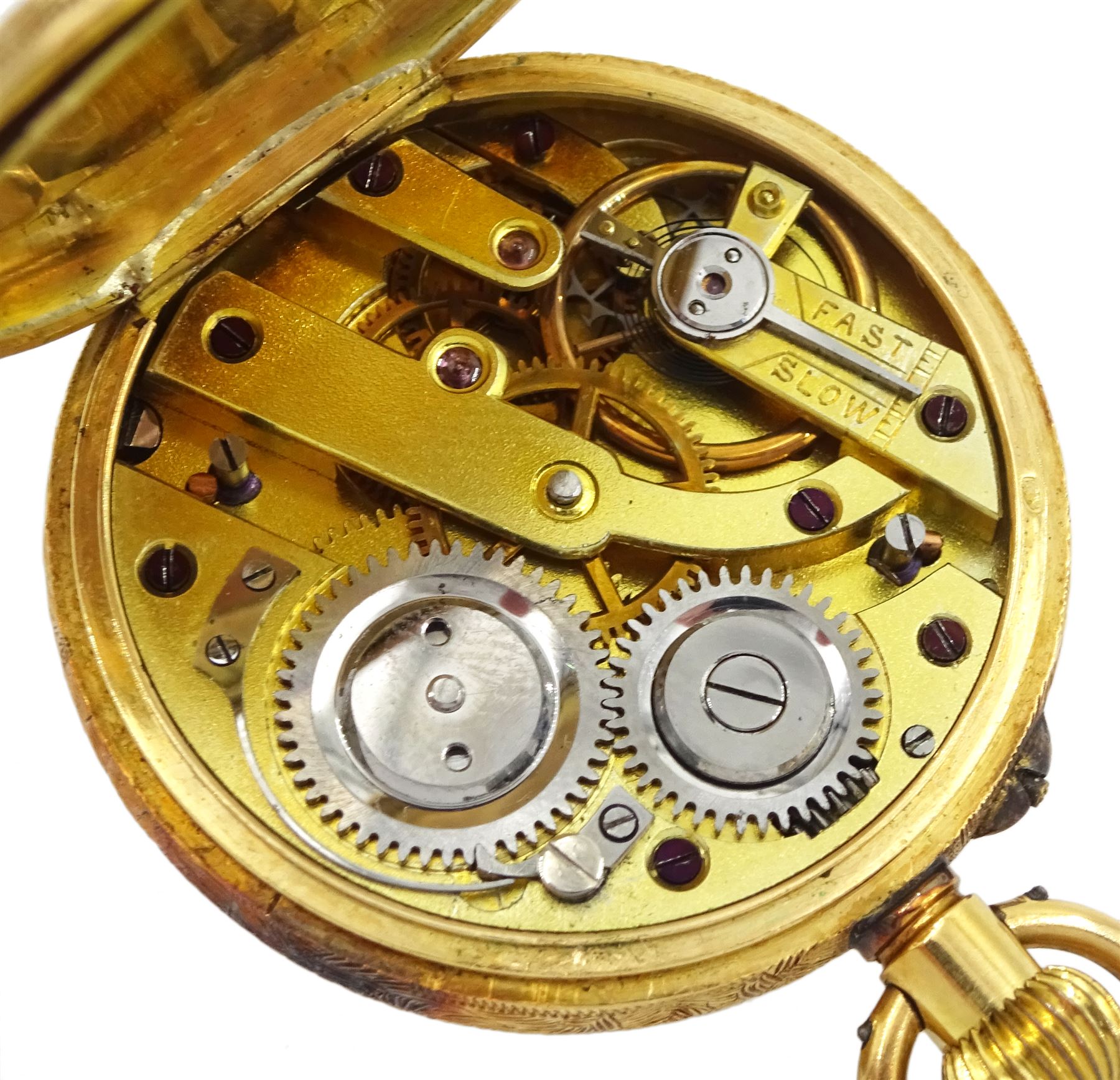 Early 20th century 18ct gold keyless Swiss cylinder ladies pocket