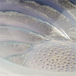 Rene Lalique 'Poissons' opalescent glass bowl, c.1931, moulded R Lalique mark to centre, D24cm 