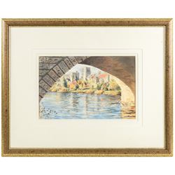 Graham Carver (Yorkshire 20th century): 'River Ure at Tanfield', watercolour signed, titled verso 21cm x 32cm