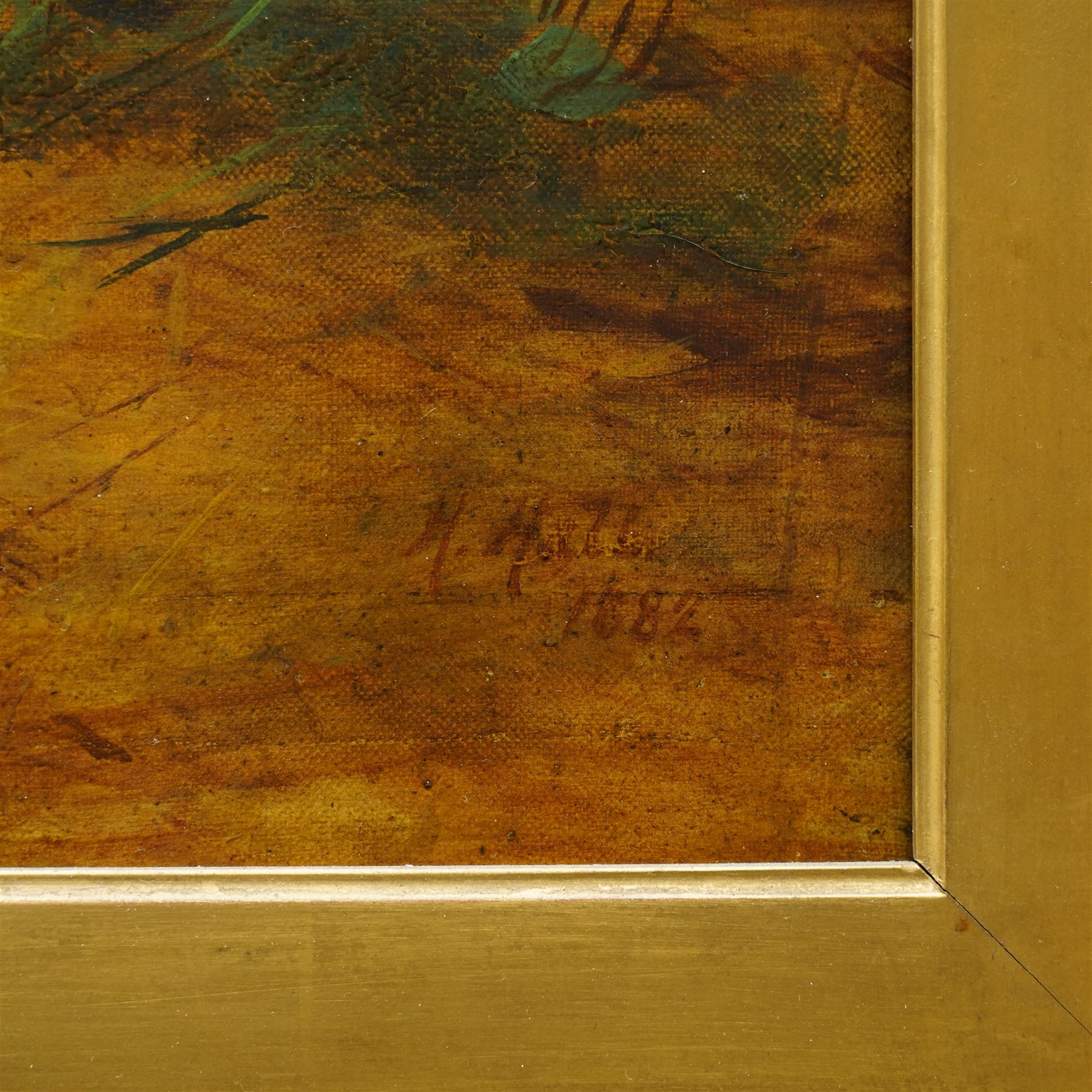 Harry Hall (British 1815-1882): 'Adventurer' a Dark Bay Racehorse Standing in a Farmyard, oil on canvas signed and dated 1882, 70cm x 90cm
Notes: Adventurer was one of Newminster's sons and a well respected racehorse in the late 19th century; after retirement he became a successful stallion himself.