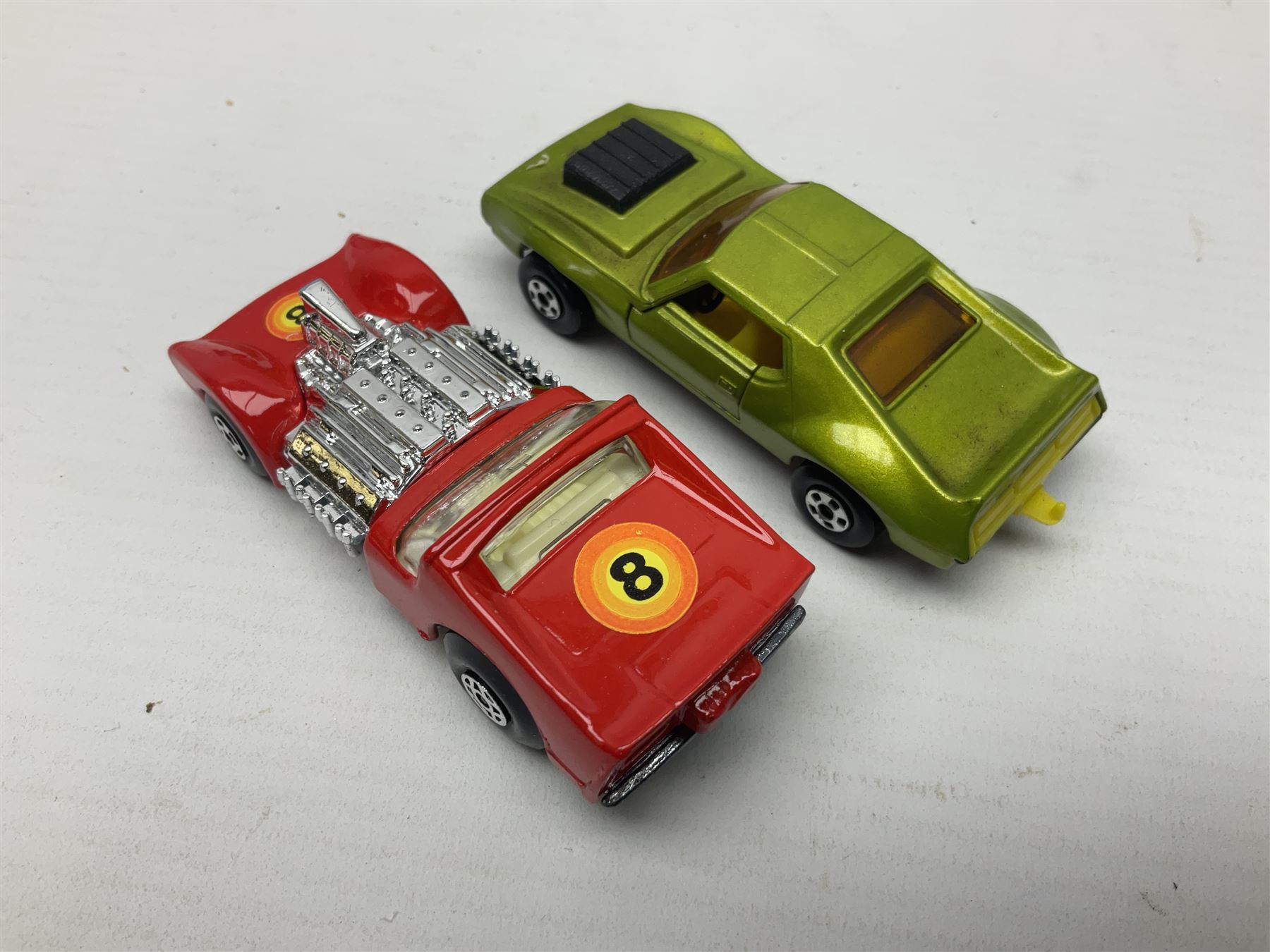 Matchbox 1-75 Series 'Superfast' ex-shop stock - eight models comprising 8f Wildcat Dragster, 9e AMX Javelin, 10e Piston Popper, 13e Baja Buggy, 14d Iso Grifo, 19e Road Dragster, 22d Freeman Intercity Commuter and 23e Volkswagen Camper; all boxed (8)