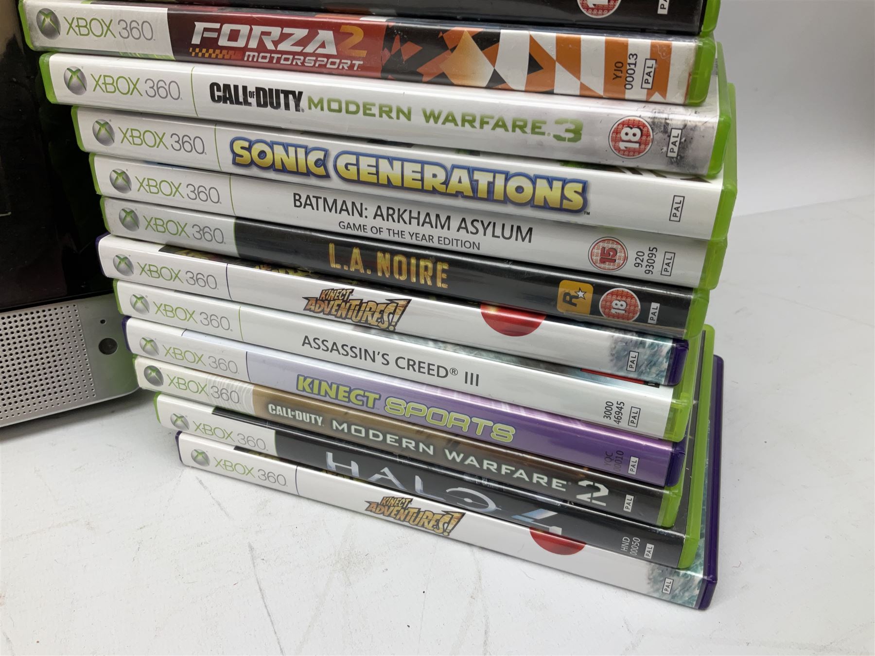 Wharfedale TV with built in DVD player, together with xbox controller and twenty three xbox games