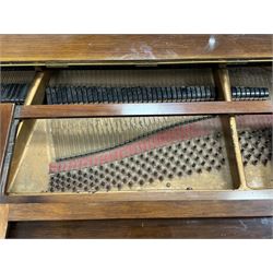 John Broadwood & Sons London - 19th century rosewood grand piano serial  No 47356 (1900-1910) overstrung cast iron frame with 88 notes, 7 octaves, Lyre with sostenuto and una-corda pedals, split-hinged key fall board and fretted music desk, case raised on three taper turned legs with brass castors, original stringing, felt, hammers, dampers and grand roller action.

This item has been registered for sale under Section 10 of the APHA Ivory Act