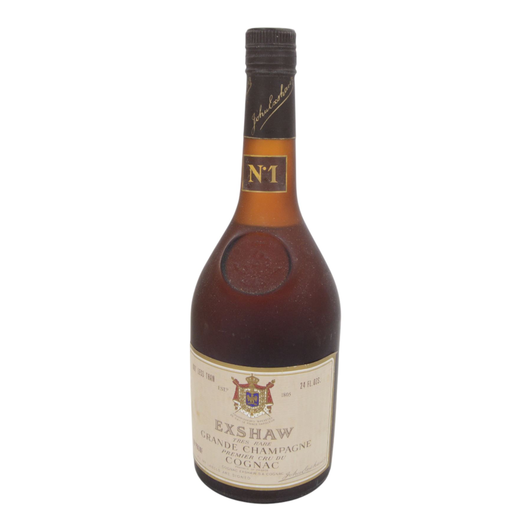 Exshaw Grande Tres Rare Champagne Premier Cru Du Cognac, 24 fl, 70% proof, three bottles 