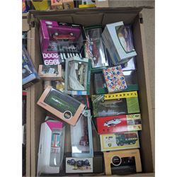 Collection of boxed diecast vehicles, including Triang Minic Ship, Corgi, Vanguards, Dinky and Matchbox examples, in three boxes