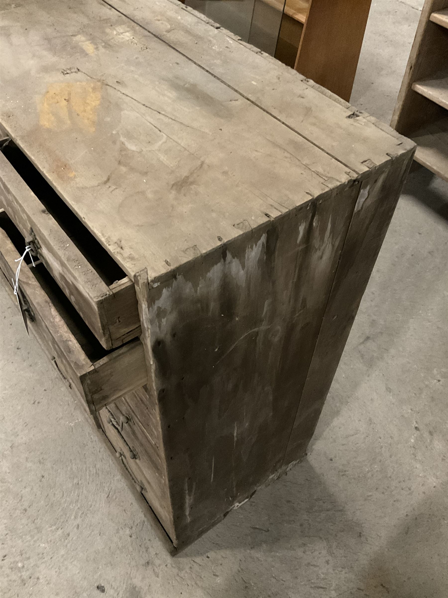19th century pine multi-drawer workshop cabinet, fitted with double cupboard and drawers - THIS LOT IS TO BE COLLECTED BY APPOINTMENT FROM THE OLD BUFFER DEPOT, MELBOURNE PLACE, SOWERBY, THIRSK, YO7 1QY