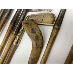 Collection of vintage wooden shaft golf clubs, including J & D Clark,  J Winton, etc (7)