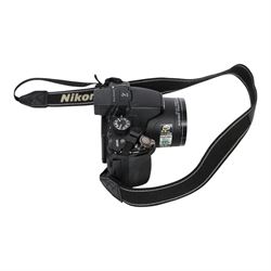 Nikon Coolpix P510 super zoom bridge camera with a Nikkor 42X wide angle optical zoom ED VR lens, serial no. 41163141, in a Lowepro case