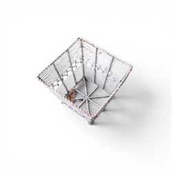 Eight small painted wirework garden planters, painted in antique white and grey finish